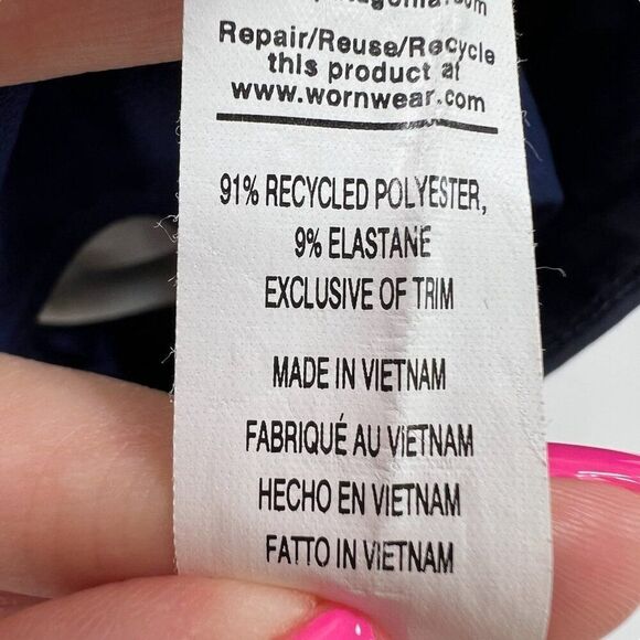 Patagonia Women's Nine Trails Geometric Pattern Navy Running Shorts Blue Size S - Picture 7 of 9